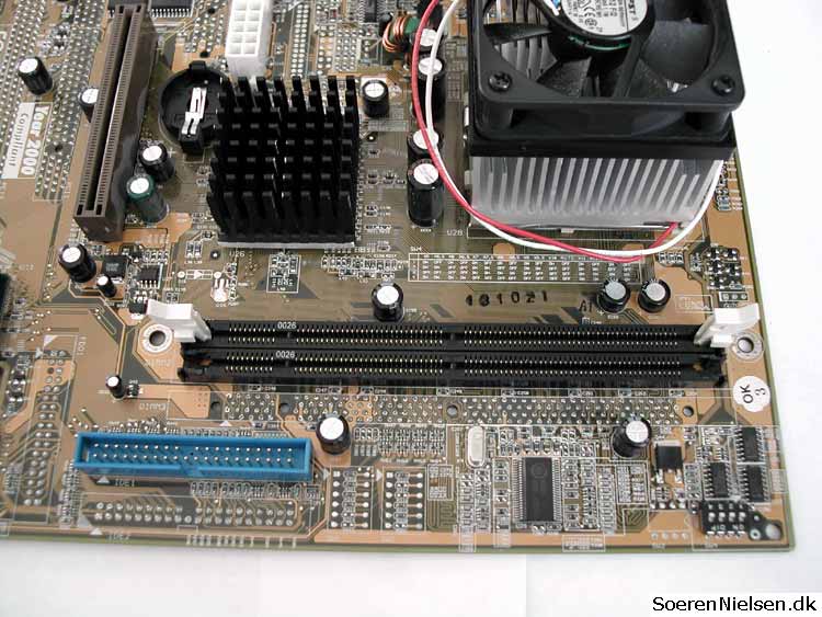 Floppy, IDE and memory socket removed