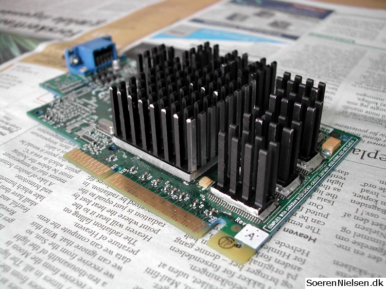 Graphics card with large heatsinks