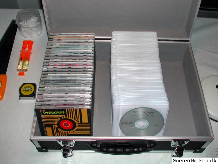 Testing how many CD's the suitcase can hold